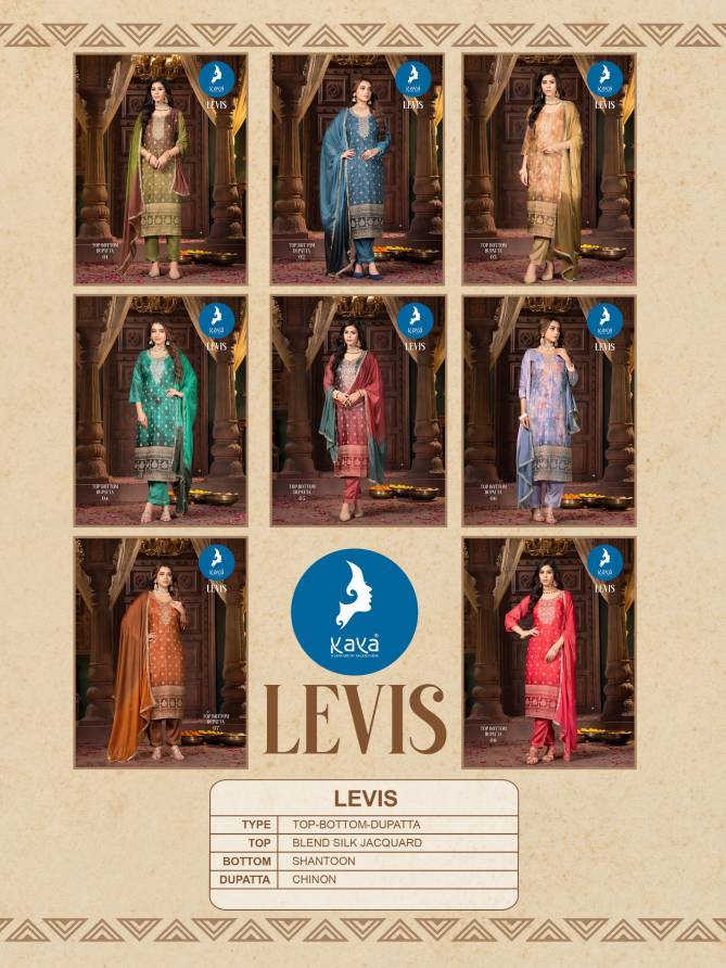 Levis By Kaya Chanderi Silk Designer Kurti With Bottom Dupatta Wholesalers In Delhi
